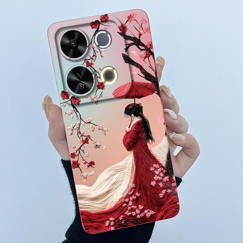 For Itel P65 P671L Etui Fashion Simplicity Oil Painting Floral Protective Phone Case For ItelP65 P 65 Coque Soft Silicone Covers