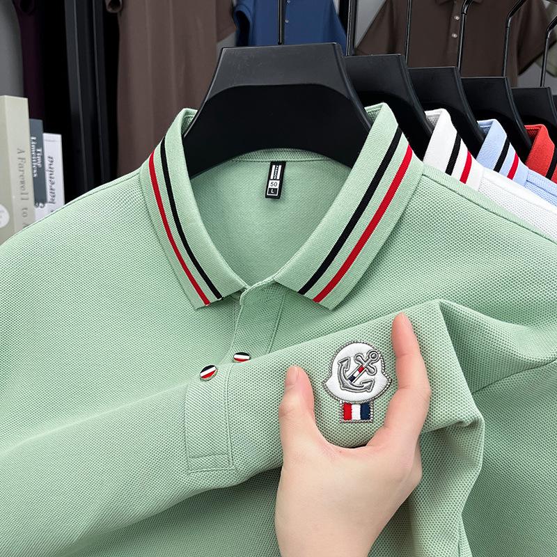 Short Sleeve T-Shirt Lapel Collar Polo Shirt Summer Business Loose Fit Plus Size Top