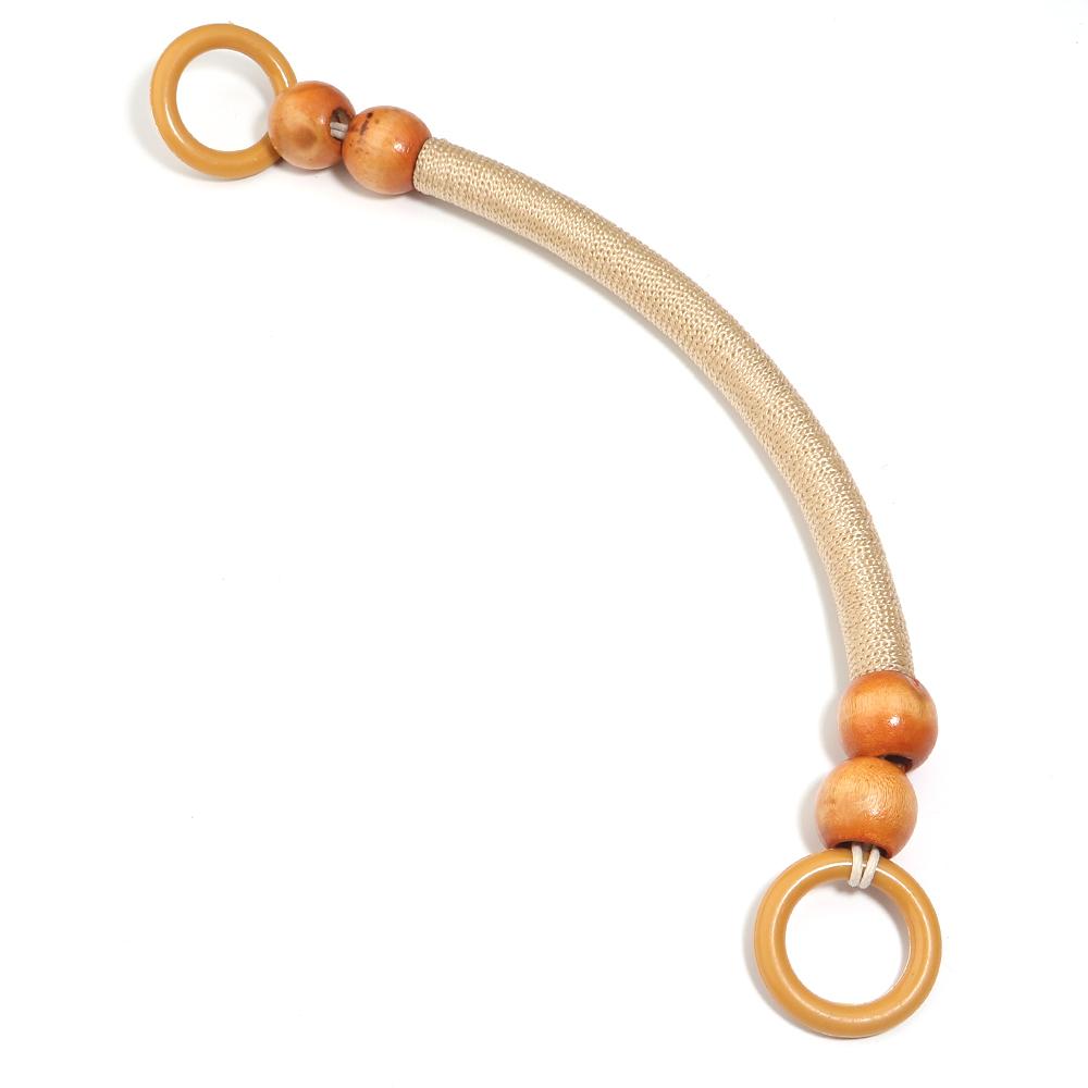 1pc Wooden Handbag Handle Rope Vintage Woven Wooden Bead Handbag Handle For DIY Crafts Bag Strap Replacement Handbag Accessories