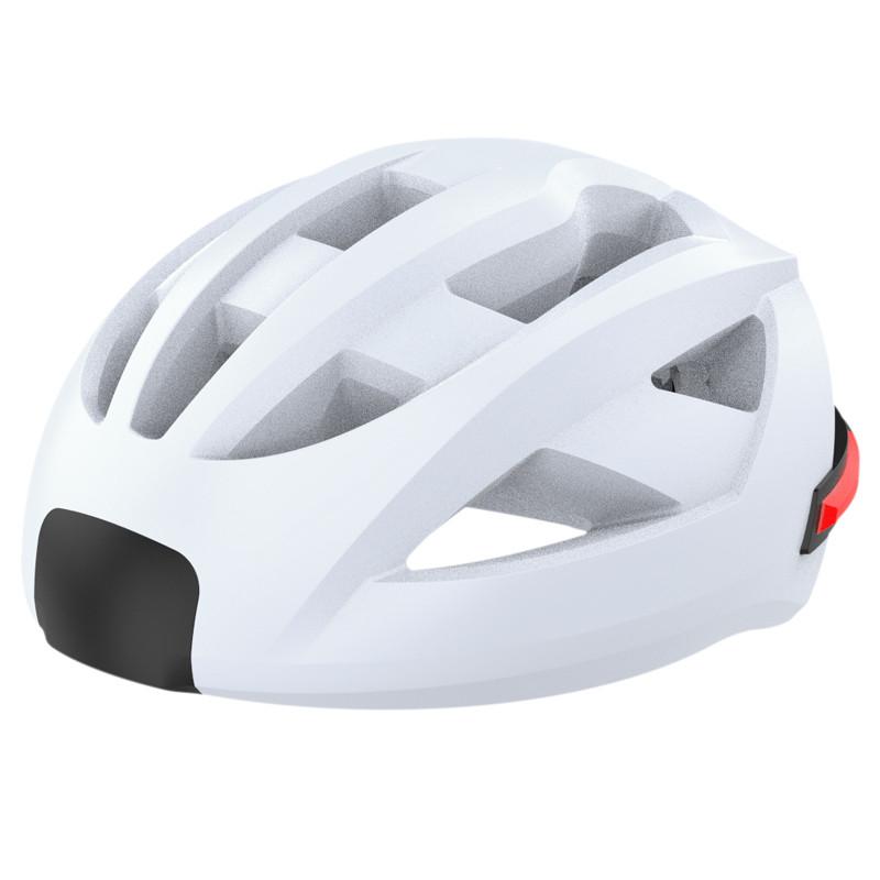 Smart Motorcycle Helmet with Rear LED Signal Lights, Adjustable Fit and Bluetooth Audio white