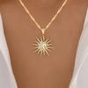 Fashion Metal Sun Moon Pendant Necklaces for Women Gold Color Elegant Zircon Geometric Star Choker Necklace Vintage Jewelry