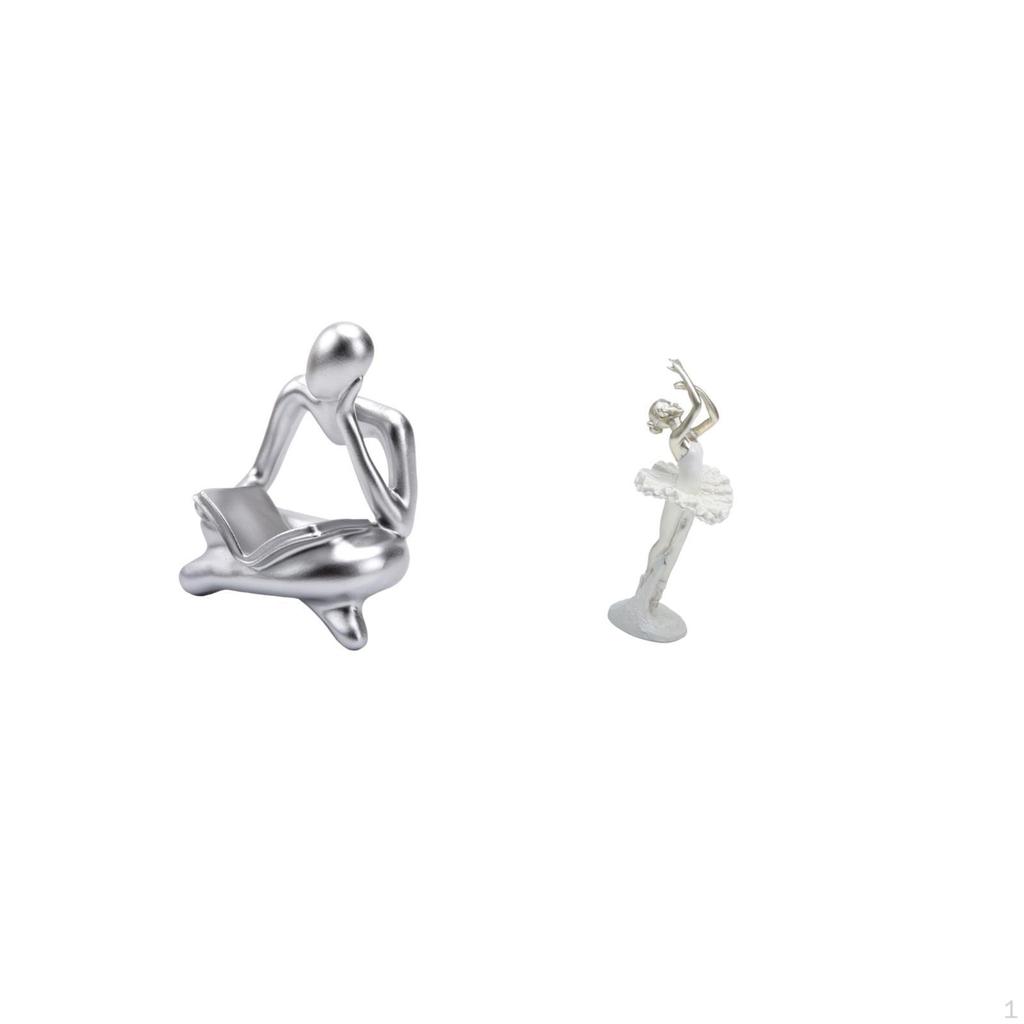 Abstract Ballerina Thinker Statue Modern Dancing Girl Figurine Creative Art Sculpture for Tabletop