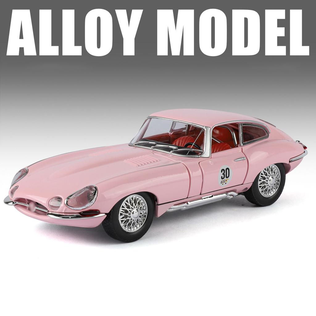 1/24 Jaguar E-type Alloy Classic Sports Car Model Diecasts Metal Retro Old Vehicles Car Model High Simulation Sound Light Kids Toy Gift