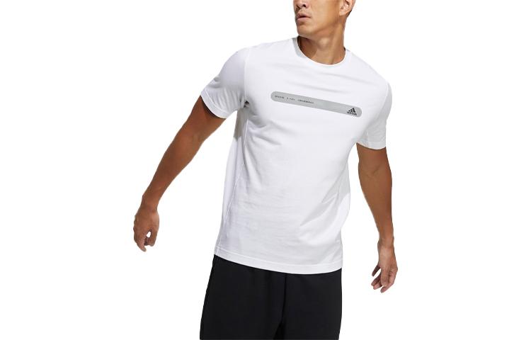 

Adidas T Shirts Men s White Crew Neck Moderate Straight Fit GP1004 XL