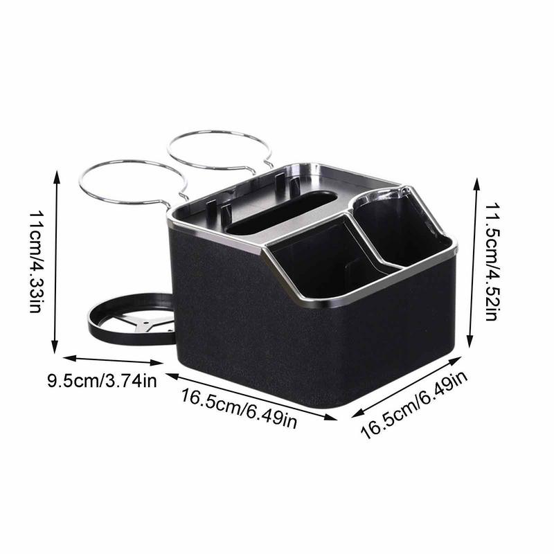 Auto Armlehne Getränkehalter Auto Aufbewahrungsorganizer Wasserbecherhalter Aufbewahrungsbox Wasserbecher Taschentuchbox Mit 2 Klappbaren Getränkehaltern
