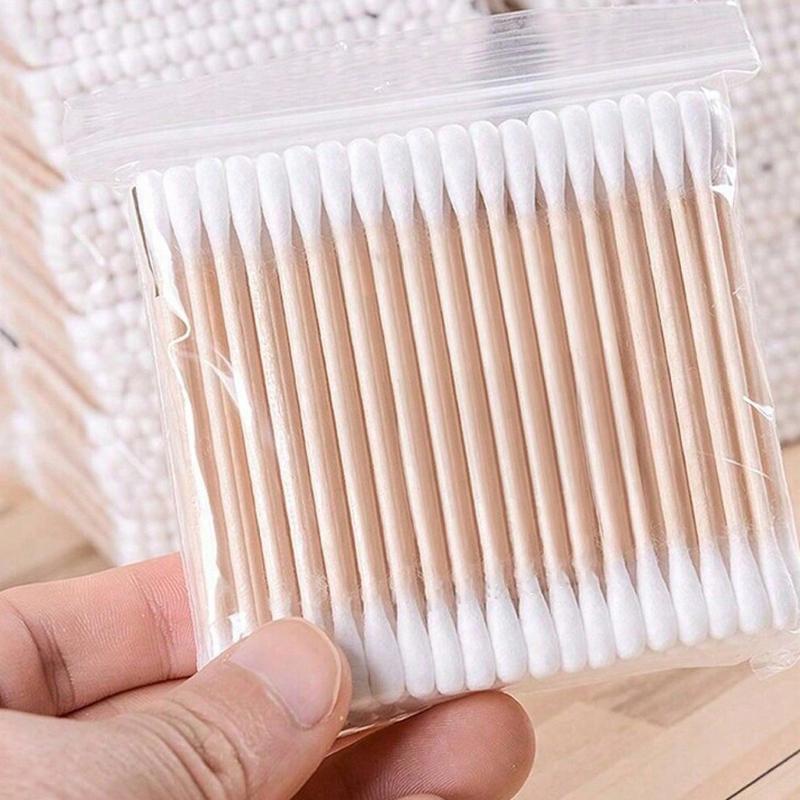 300pcs High Quality Double-Headed Cleaning Swabs Cosmetic Wooden Cleaning Swabs, Beauty And Personal Care Tips, Round Disposable Ear Cleaning Swabs