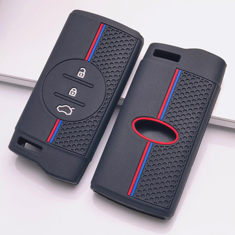 Soft Silicone Remote Key Case for Chery Tiggo 2 Tiggo 3X Tiggo 4 Tiggo 5X Tiggo 7 Pro Tiggo 8 Pro Honeycomb Texture Racing Stripe Remote Key Protector