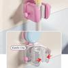 Dopamine Suction Cup Mop Holder Punch Free Wall mounted Wall Mounted Mop Rack with Hook Space Saving Broom Hanger Shower Room
