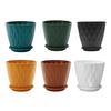 5 Pcs Flower Nursery Pots Water Ripples Pattern Plant Pots Seeds Starter Pots with Drainage Holes And Saucers for Home House Plants