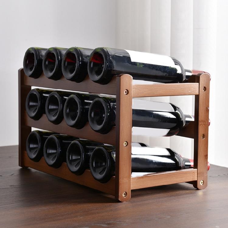2 Tiers/3 Tier Wood Wine Rack Freestanding Wine Bottle Storage Holder Stand