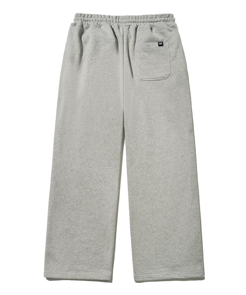 BROWNBREATH Two Tuck Wide Tag Sweat Pants - Melange Gray