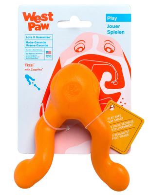 West Paw Dog Toy Educational Toy Zogoflex Tizzy Tangerine S Size (Orange)