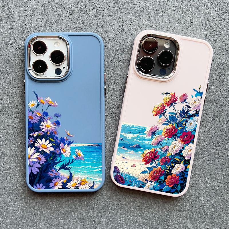 Summer Daisy Flower Phone Case for IPhone 11 12 13 14 15 Pro Max 15 14 8 7 Plus SE 2020 XS X XR Shockproof Silicone Back Cover