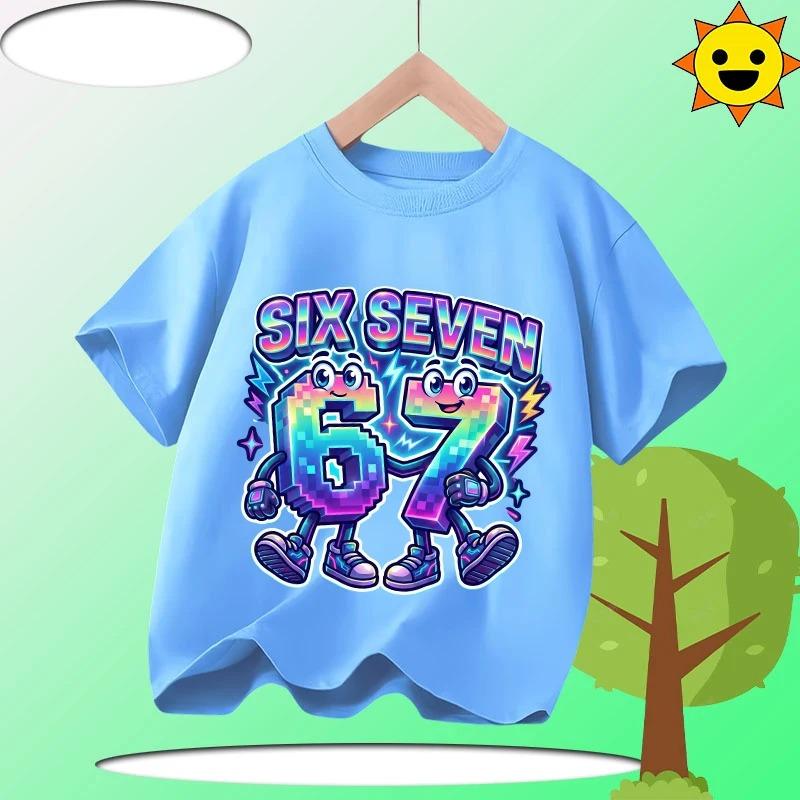 SpongeBobs Children Birthday Clothes Boy Girl Number Cotton T Shirt Short Sleeve Kids Clothes Cartoon Summer Toddler Tee Tops