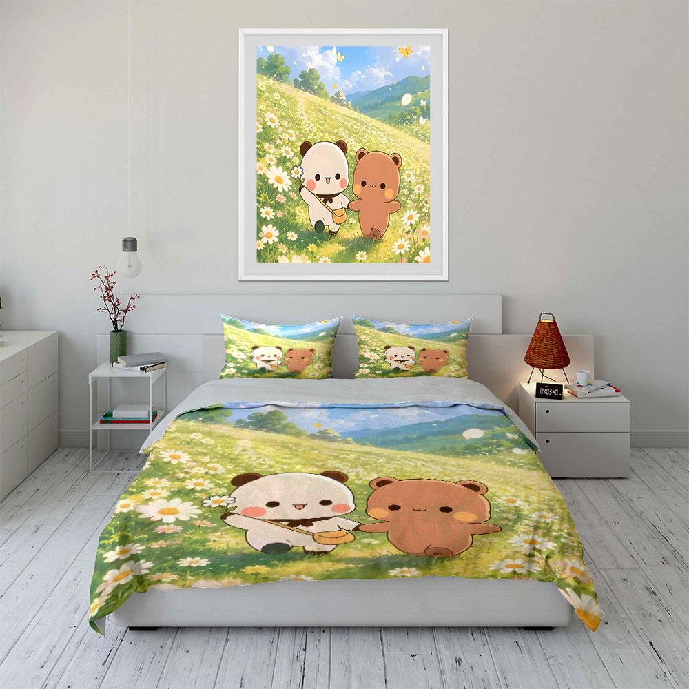 Charming cuddly bear meadow! Bedding sets Duvet covers Pillowcases(1* Duvet Cover 2* Pillowcases without duvet insert)