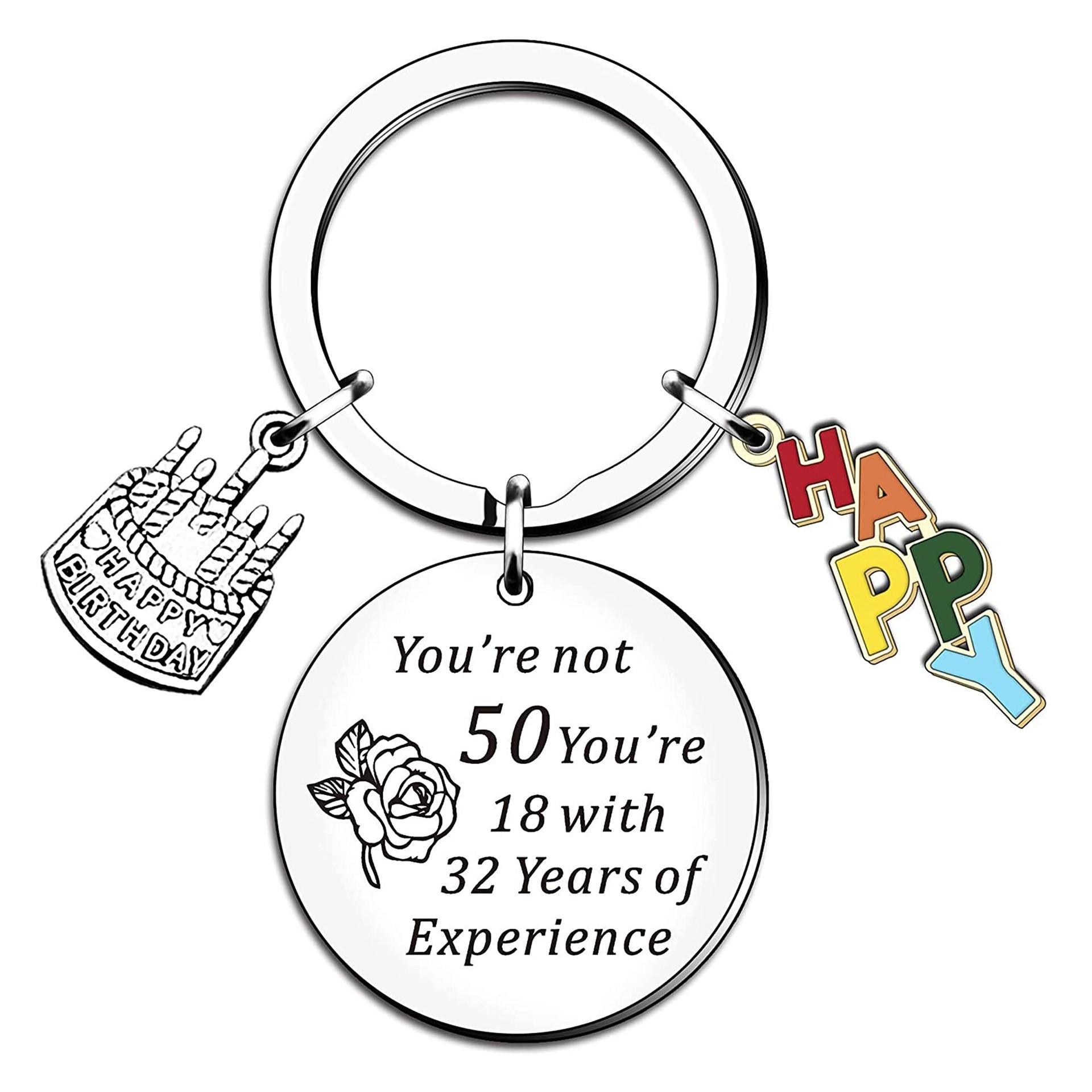 

Birthday Gift Wine Glass Cake Happy Stainless Steel Buckle Send To Parents Relatives Friends Gift Pendant Keychain for Backpack Bag Pendant 3*3CM