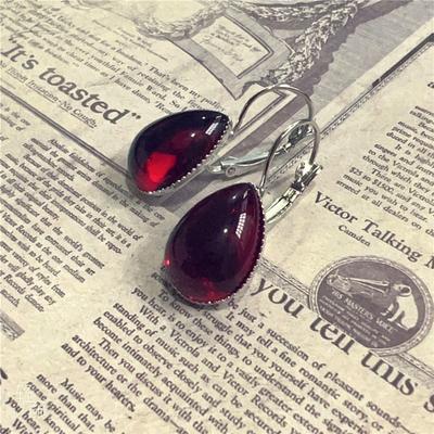 1 Pair Gothic Red Drop Earrings Vintage Punk Drop Earrings For Women Jewelry Birthday Anniversary Gift