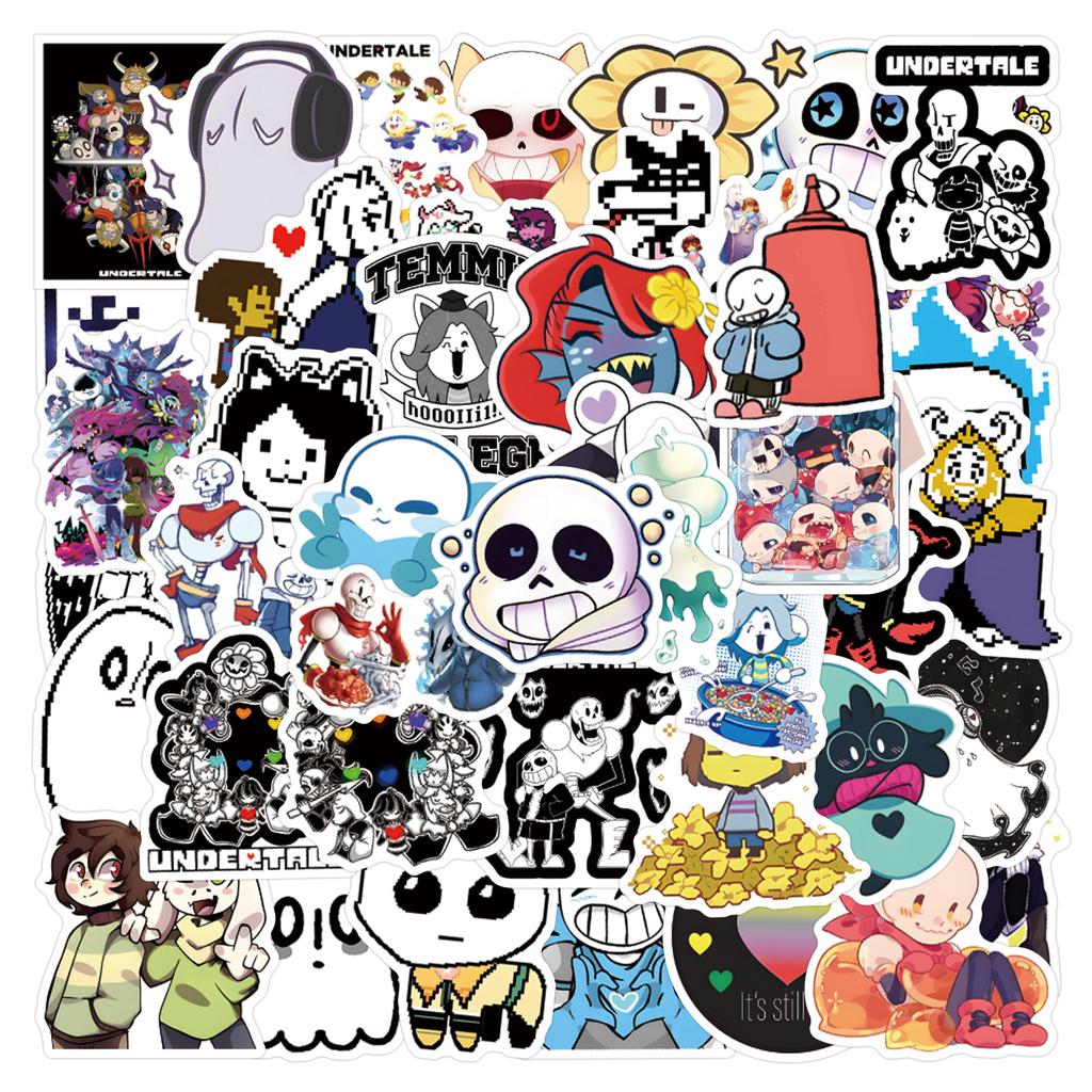 55 New Styles Undertale Doodle Stickers Decorate Suitcase Laptop Mobile Phone Stickers