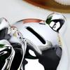 Ceramic piggy bank, silver mirror finish, 18x10.5 cm