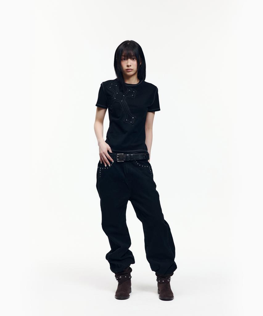 AAKAM Big Patch Cros2 Half Top (Black)