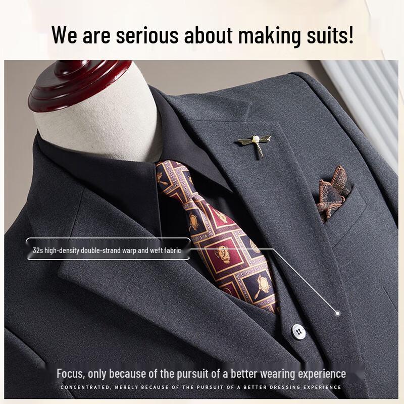 ROMON Men's 3-Piece Business Formal Suit Set