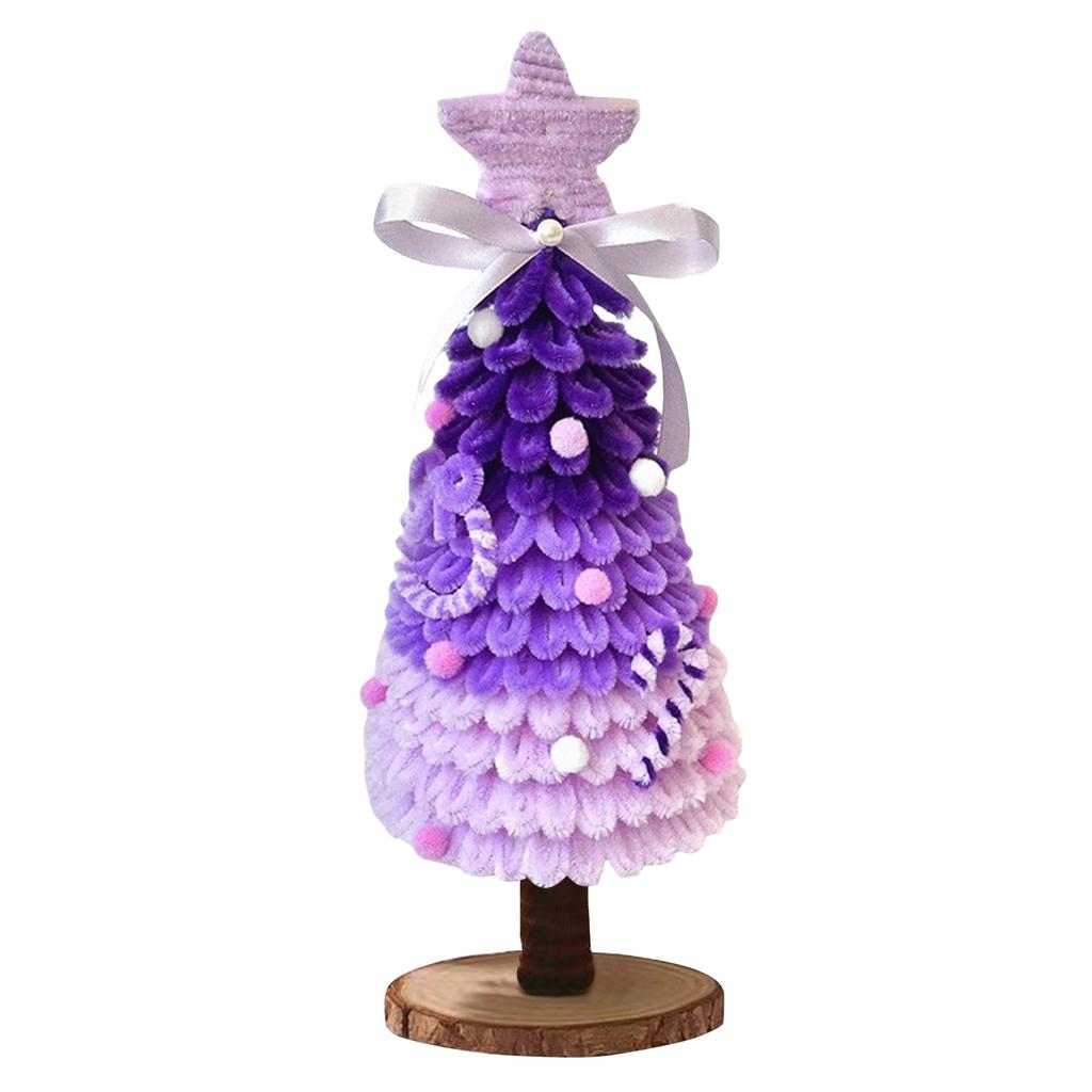 DIY Handmade Christmas Tree Kit Pipe Cleaners Cute Christmas Tree Ornament for Home Office Table Decor