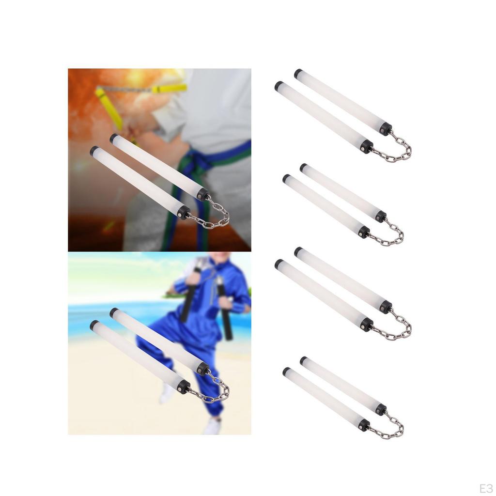 Rozsvěcující Nunchaku Svítící Barevné LED pro Sport Karate Wingchun 28cm 2 světla