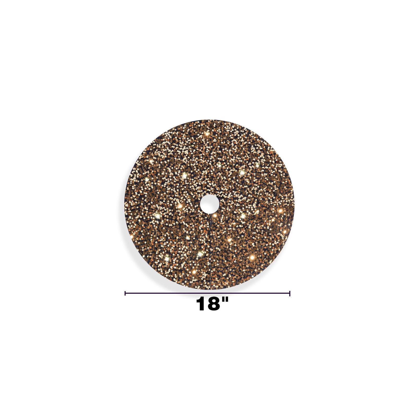 Halloween Sequin Tree Skirt, Yellow Apron Design, Festive Tree Decoration