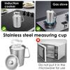Stainless Steel Milk Frother Jug Coffee Milk Frothing Jug Latte Pitcher Metal Graduated Beaker With Marking Espresso Barista Too