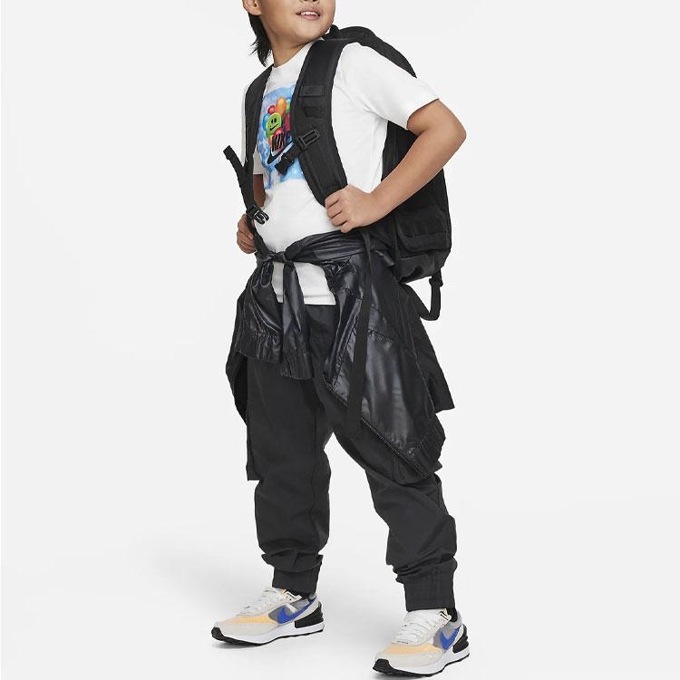 Nike Letter Pattern Printed Graphic Neck Short Sleeve T-Shirt Kids Tops White FD2664-100