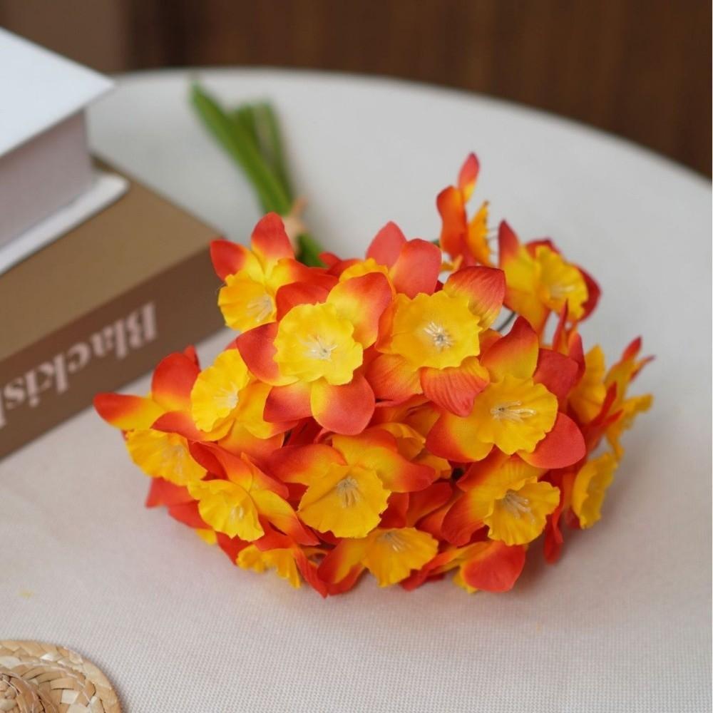 6PCS/Bundle Yellow Fake Daffodils Bouquet Simulated Decor Silk Flower  Wedding Decoration