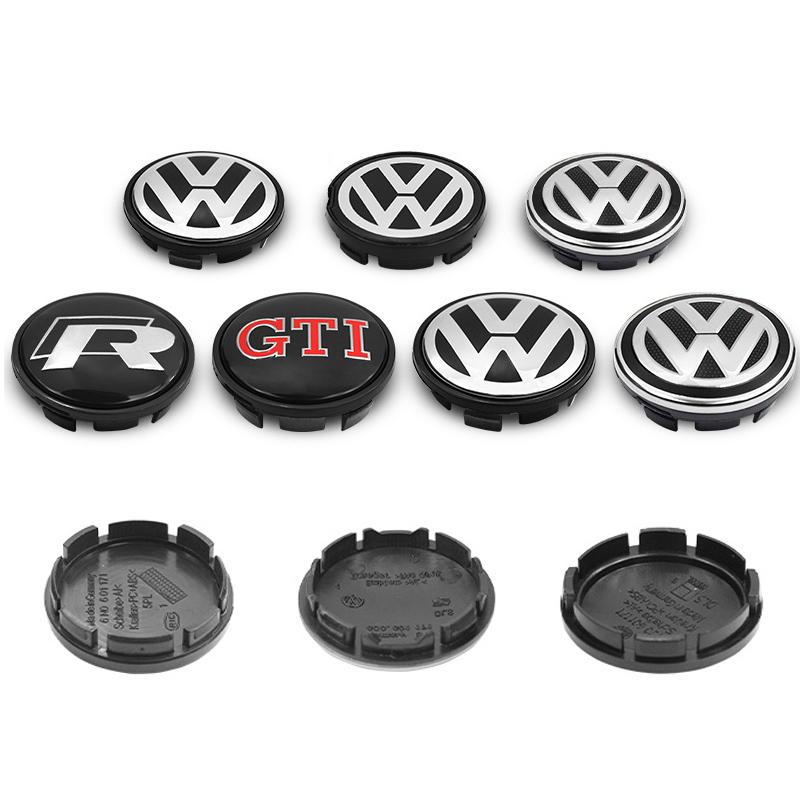 For VolkswagenMK5 4Pc 55mm 65mm VW Car Styling Wheel Center Cap Hub Covers Badge Accessories For Volkswagen R GTI Golf Caddy Passat b6 Polo Tiguan