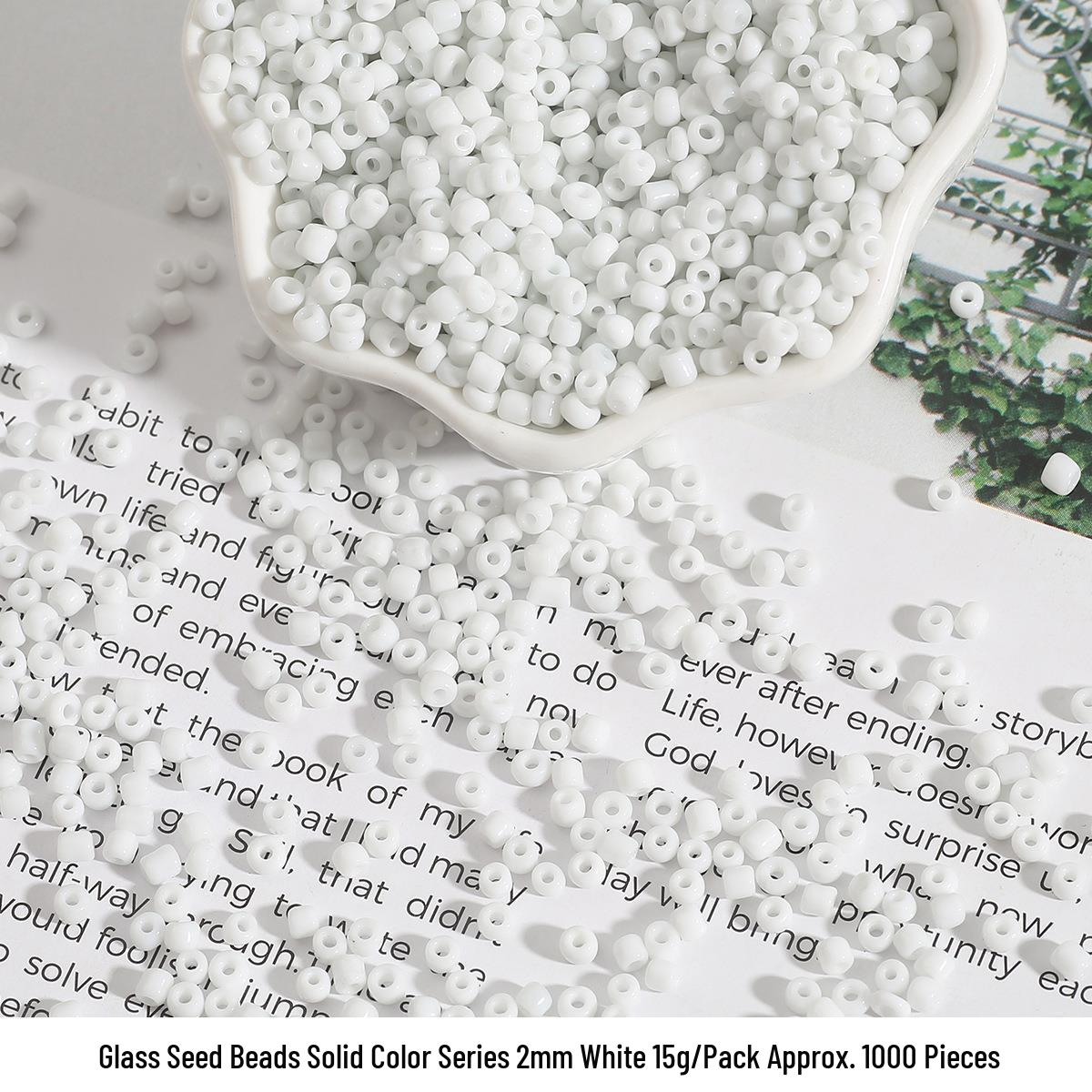 

Белый стеклянный бисер 2 мм для изготовления украшений своими руками и шпилек