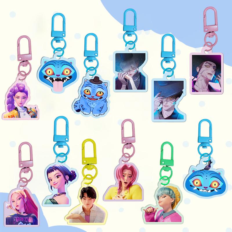 1 Set Kpop Demon Hunter Schlüsselanhänger Saja Boys Schlüsselanhänger Kpop Schlüsselring für Taschen Accessoires Partygeschenke Huntrix Schlüsselanhänger Fangeschenke