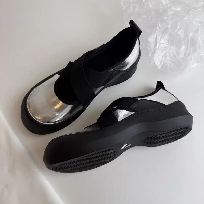 Leather Version~ Silent Platform Sports Style Loafers Women's 2025 New Cross-elastic Mary Jane Shoes Single Shoes
