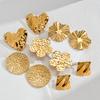 Atoztide Exaggerate Trendy Flower Heart Earrings for Women Girl Stainless Steel Gold Color Irregular Earrings Jewelry Gift