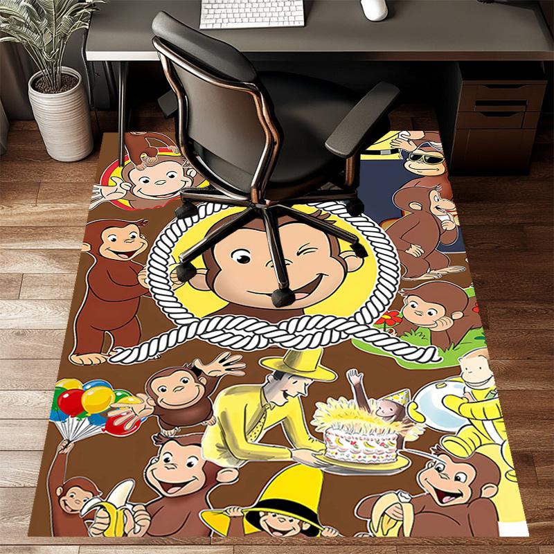 1pc Curious George (5) Design Printed Area Rug Carpet for Bedroom Living Room Home Decor Rugs Mat Non Slip Mat Rug for Bedside
