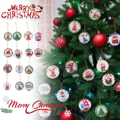 Adorno navideño acrílico plano con colgante para árbol de Navidad