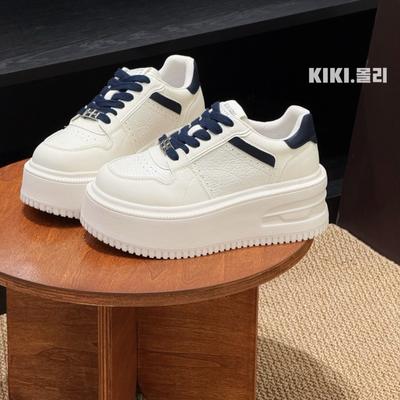 Leather Muffin Thick-soled Little White Shoes Spring New Versatile Small Suction Film Bottom Sports and Leisure Board Shoes Women