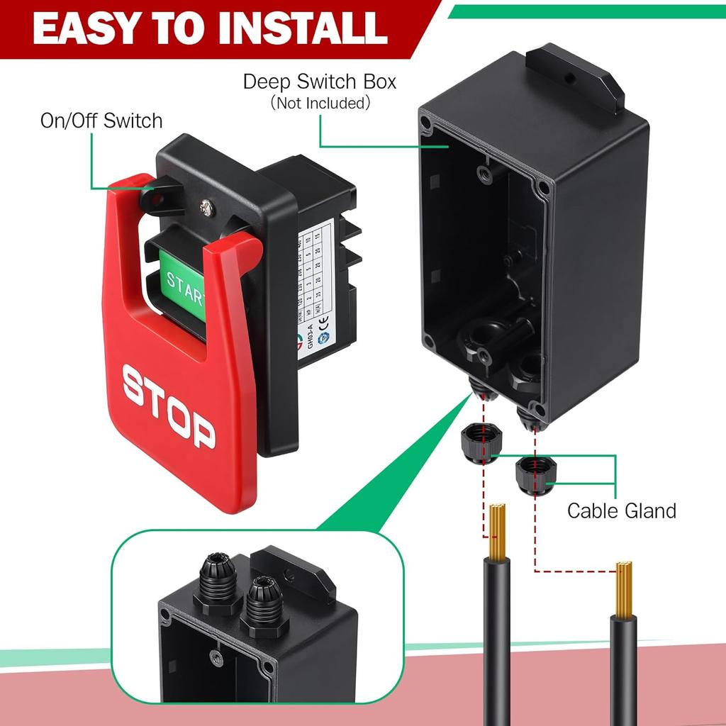 120V Netzschalter Sicherheitsschalter Einphasenschalter