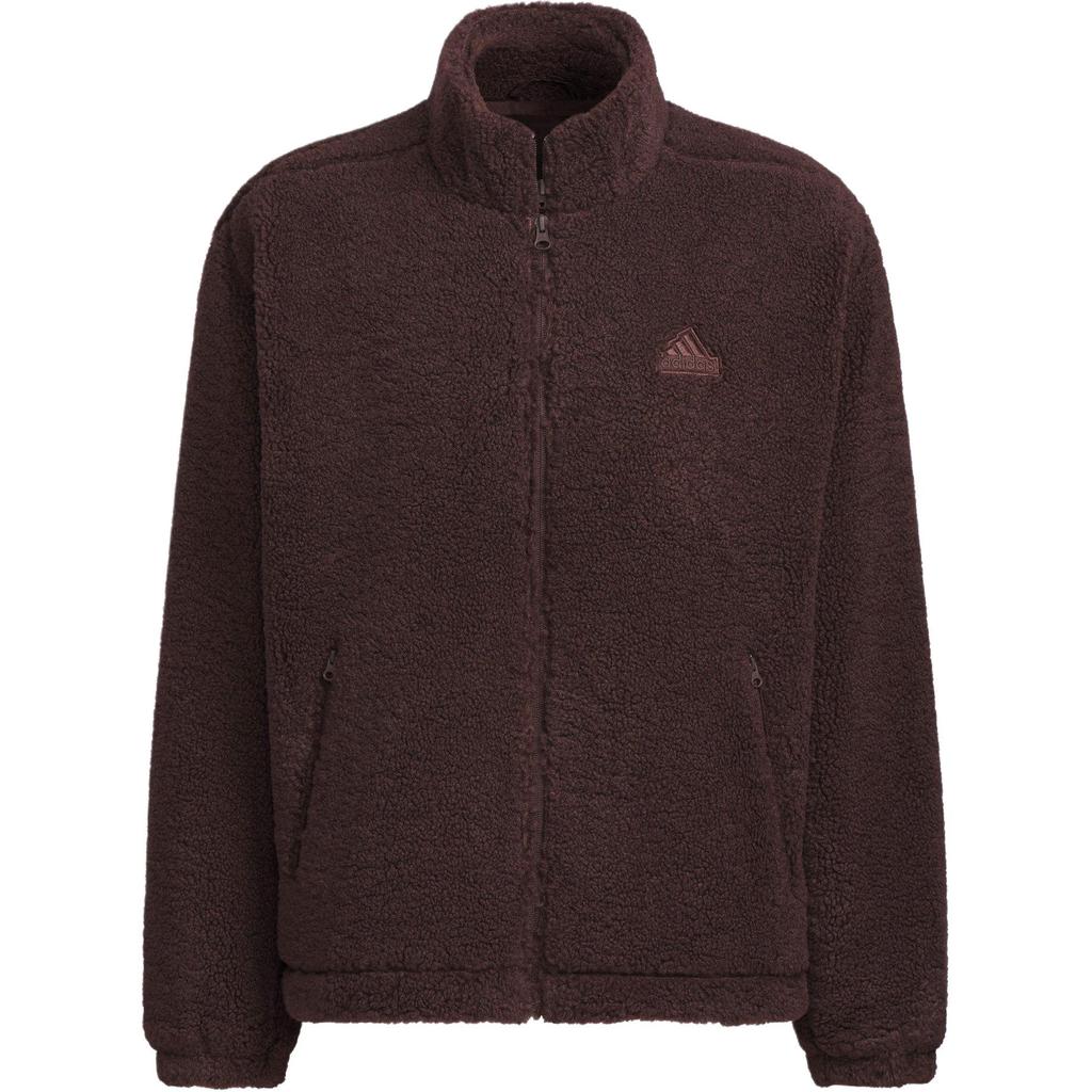adidas Sport Performance FW24 ST Warm Mix Logo Einfarbig Stehkragen Reißverschluss Bequeme Fleecejacke Herrenjacke Braun JI8620