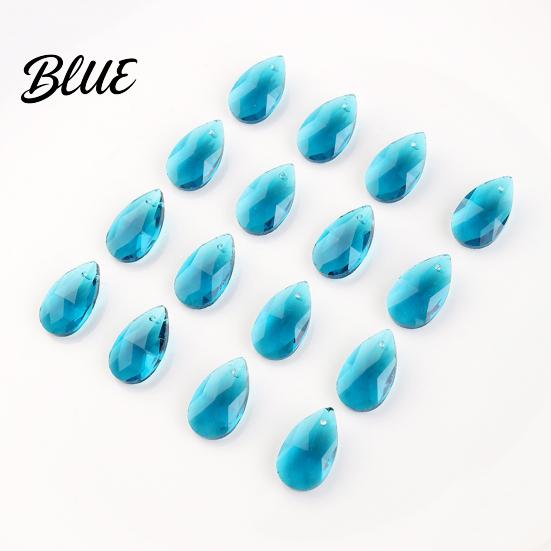 Water Drop Pendant 20Pcs Glass Set 2mm Hole Size Clear