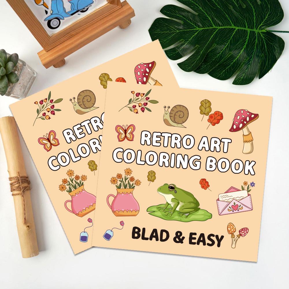 40-Page Fruit & Food Cartoon Doodle Coloring Book for Kids Aged 4+