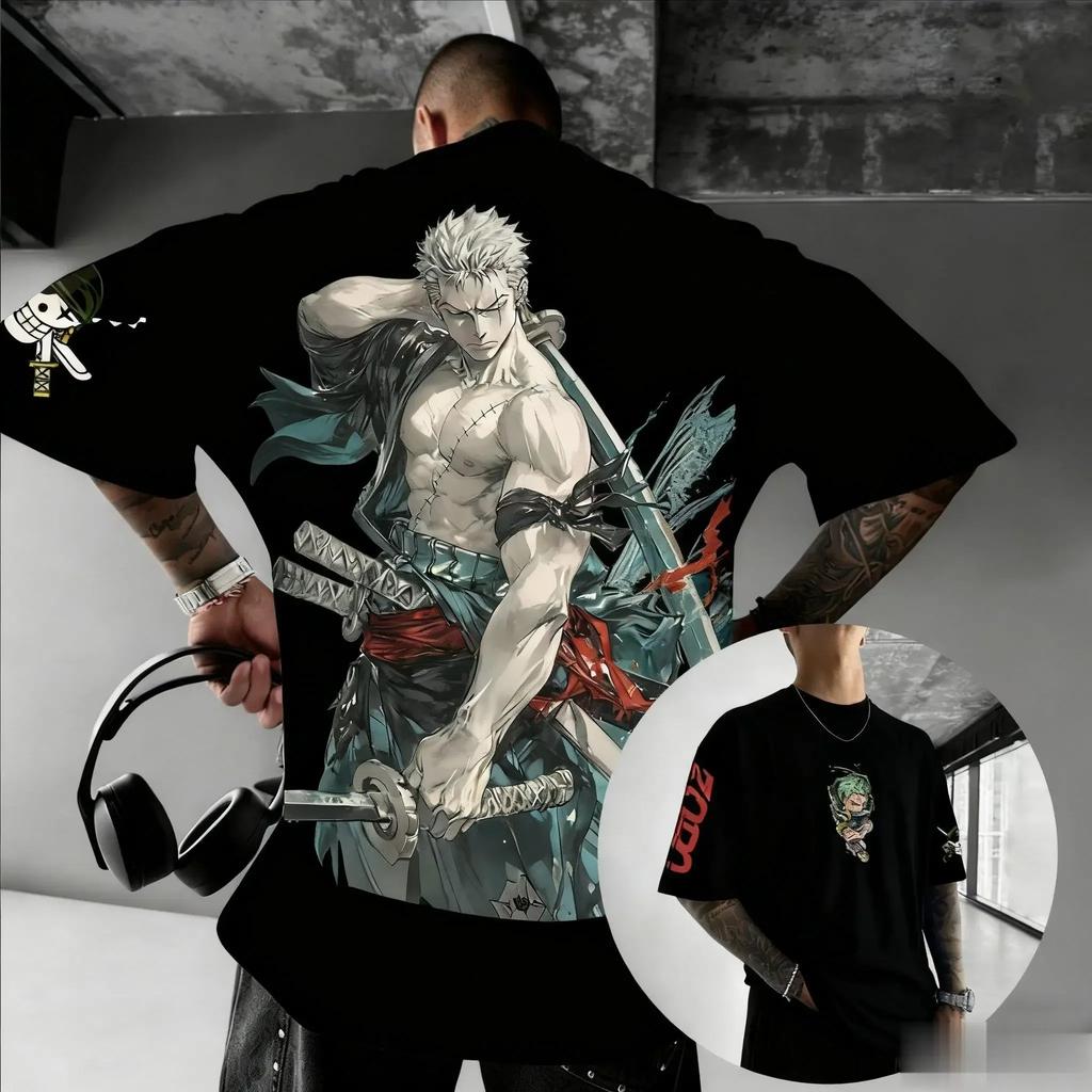Felpa con Cappuccio Anime One Piece Zoro Vintage Uomo Donna Oversize Y2K Harajuku Streetwear Felpa con Cappuccio