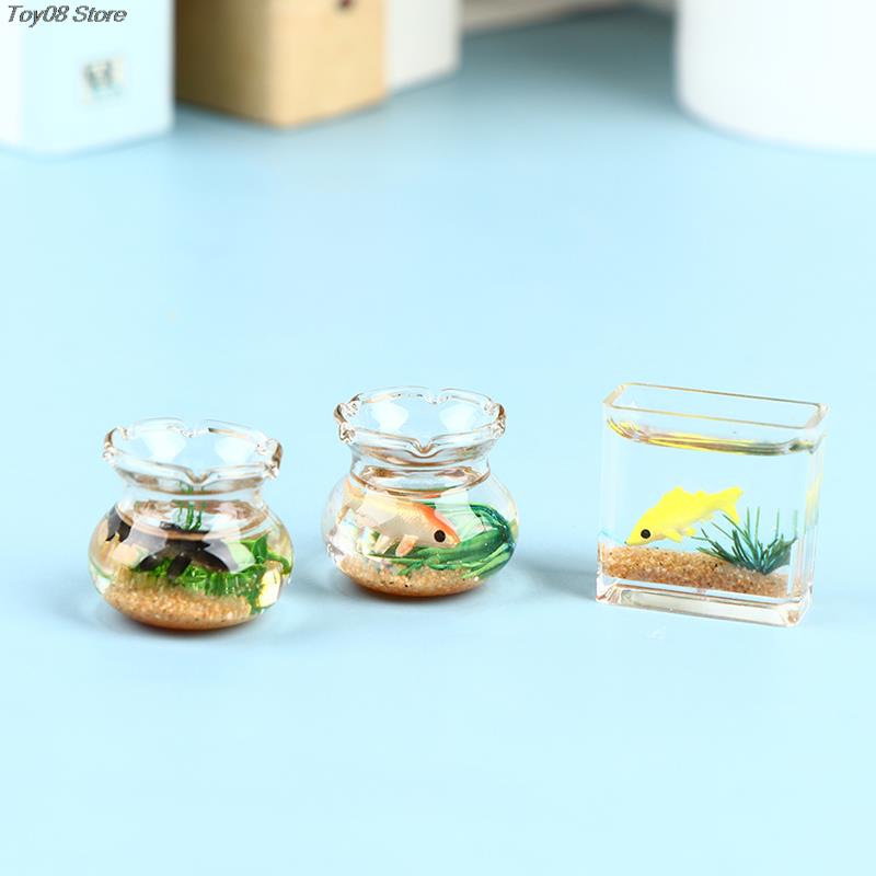 2*2.5Cm Dollhouse Miniature Glass Fish Tank Bowl Aquarium Doll House Home Ornament Toy For Dollhouse Decals New!