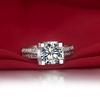 Solid 18K White Gold 750 Ring 1CT Diamond Engagement Ring For Women Perfectly Design Durable Quality D Color VVS1 Beautiful Box