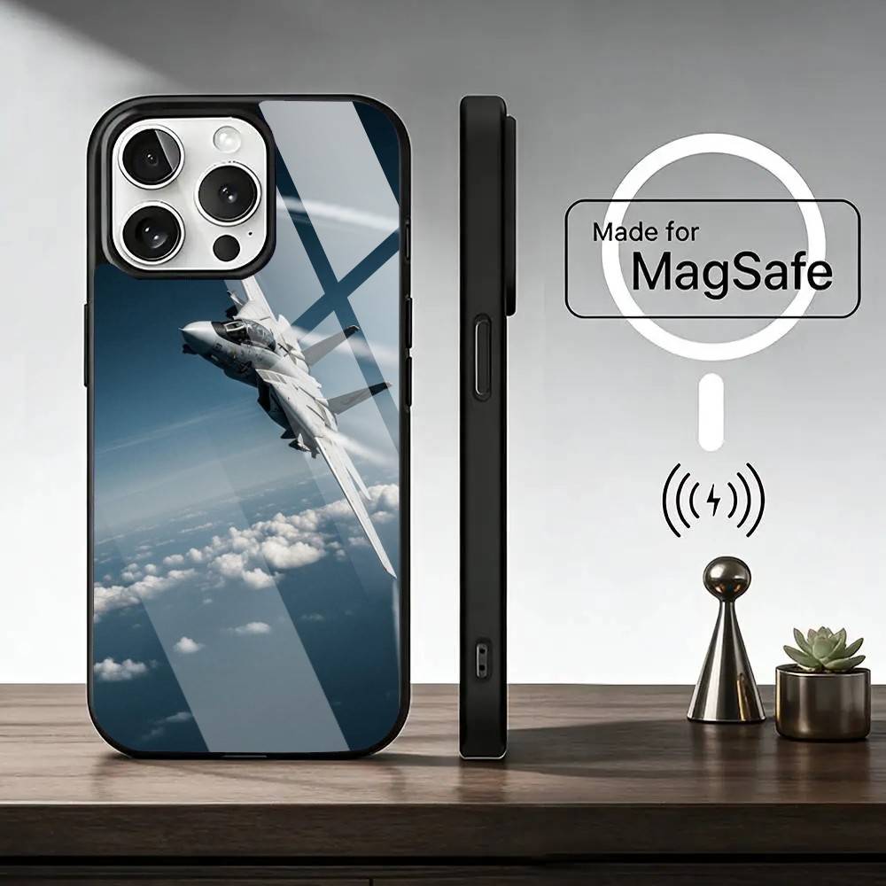 F-Fighter F35 F-22 Lightning Phone Case For iPhone17,16,15,14,13,12,11 Plus,Pro Magnetic For Magsafe Wireless Charging