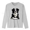 Heavyweight 18gsm Border Collie T Shirt Realistic Sitting Dog Print Black Casual Round Neck For Pet Owners Sizes S Xxxl All