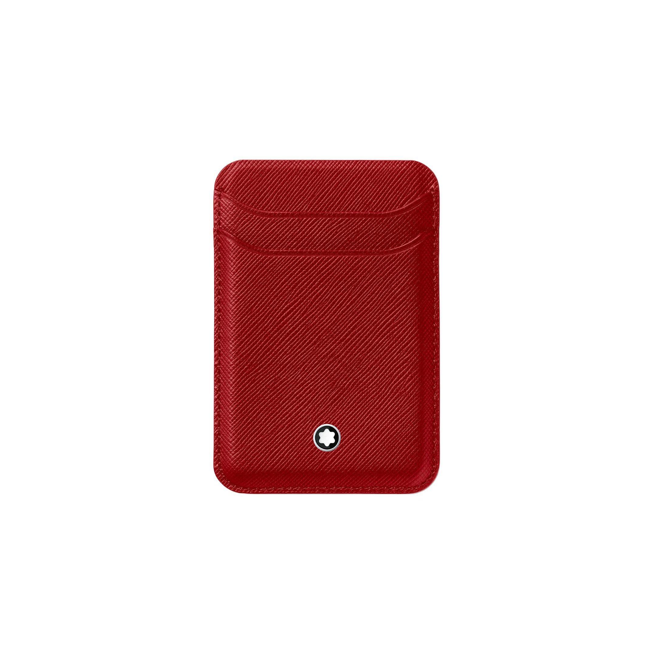

Montblanc Artisan Series Hexagonal White Star Logo Leather Card Holder Men Card Holder Coral-Red 130832 Box(Basic Set+Box)