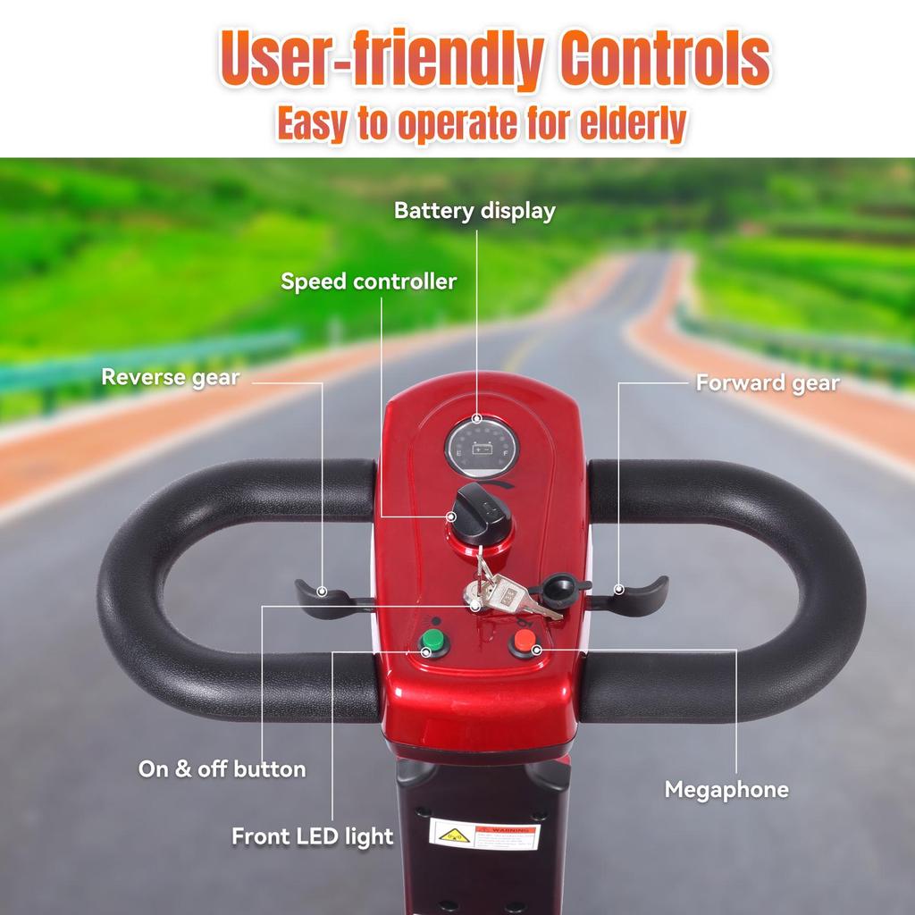 S-02 Scooter de mobilité à quatre roues: Moteur 250W, Batterie Amovible 24V 12Ah, Pneus 8 Pouces—Transport Urbain Pratique